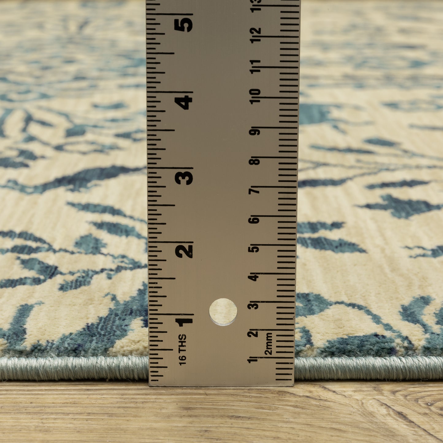 Francesca Floral Blue/ Ivory Oriental Cut Pile Rug