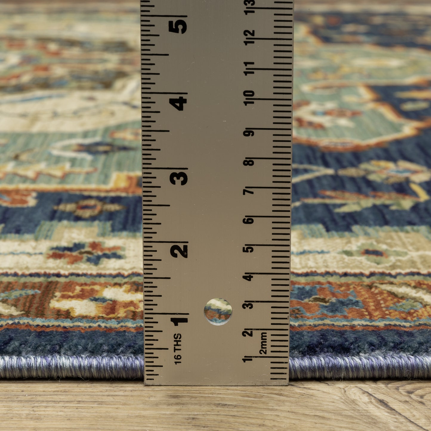 Francesca Medallion Blue/ Multi Oriental Cut Pile Rug