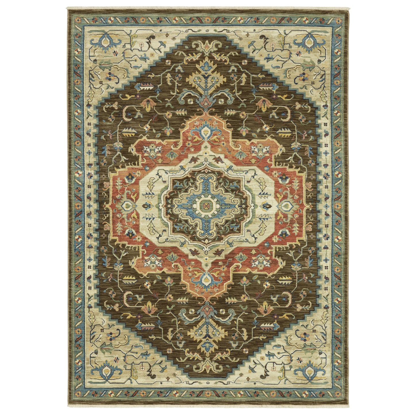 Francesca FR09M Brown Medallion Rug