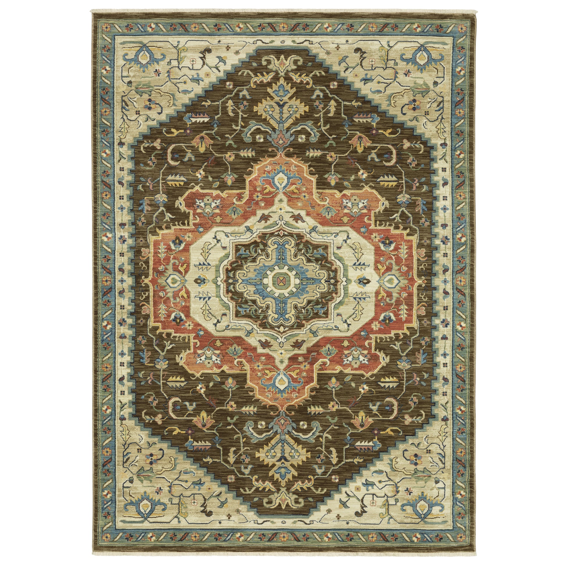 Francesca FR09M Brown Medallion Rug