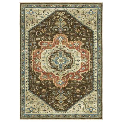 Francesca FR09M Brown Medallion Rug