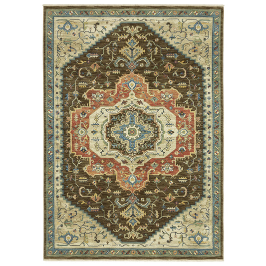 Francesca FR09M Brown Medallion Rug