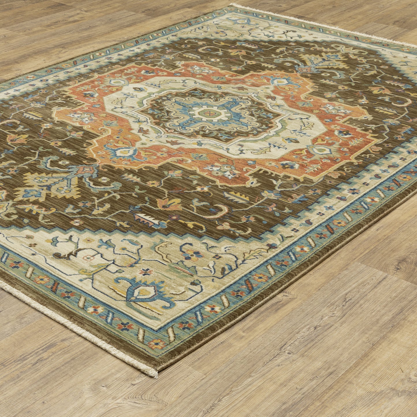 Francesca FR09M Brown Medallion Rug