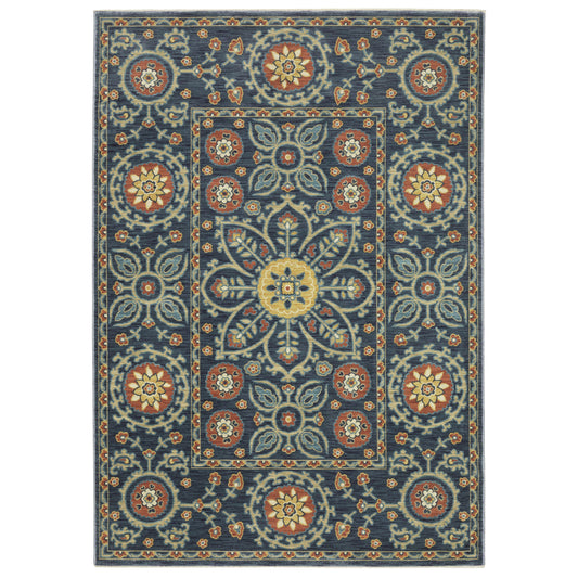 Francesca FR11B Blue Medallion Rug