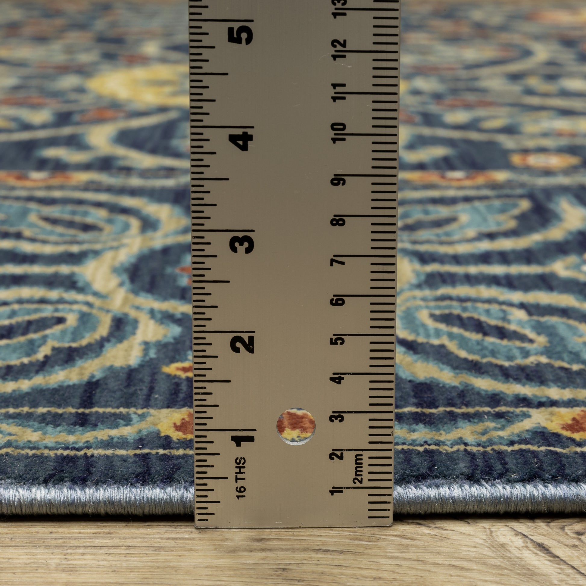 Francesca Medallion Blue/ Rust Oriental Cut Pile Rug