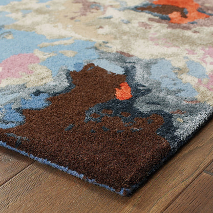 Galaxy Abstract Multi/ Pink Cut Pile Rug