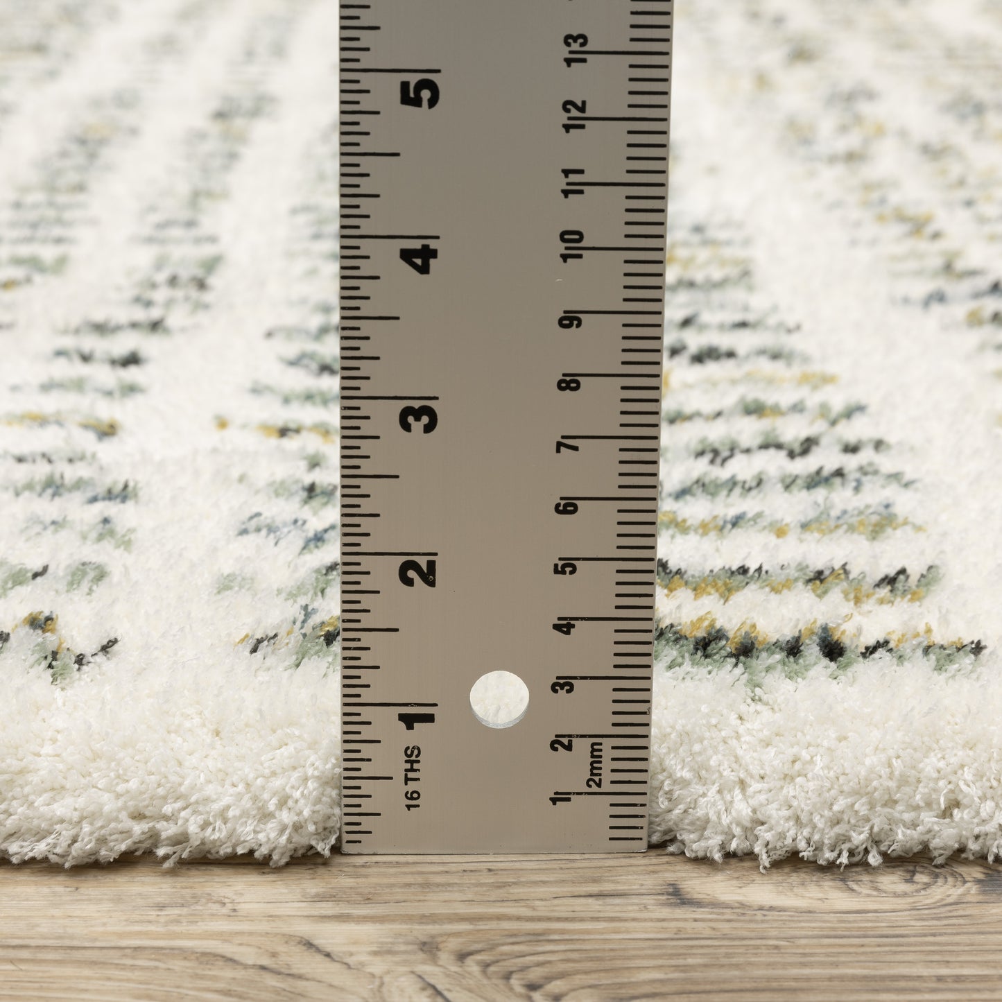 Galileo Stripe Ivory/ Multi Geometric Cut Pile Rug
