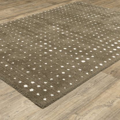 Galileo Circles Brown/ Ivory Geometric Cut Pile Rug