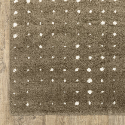 Galileo Circles Brown/ Ivory Geometric Cut Pile Rug