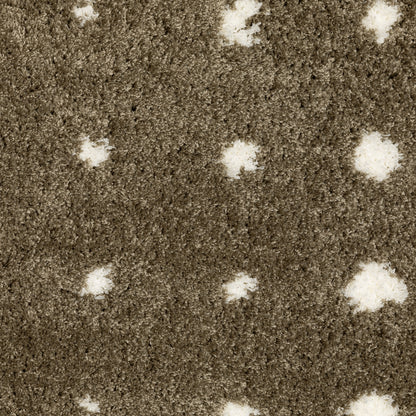 Galileo Circles Brown/ Ivory Geometric Cut Pile Rug