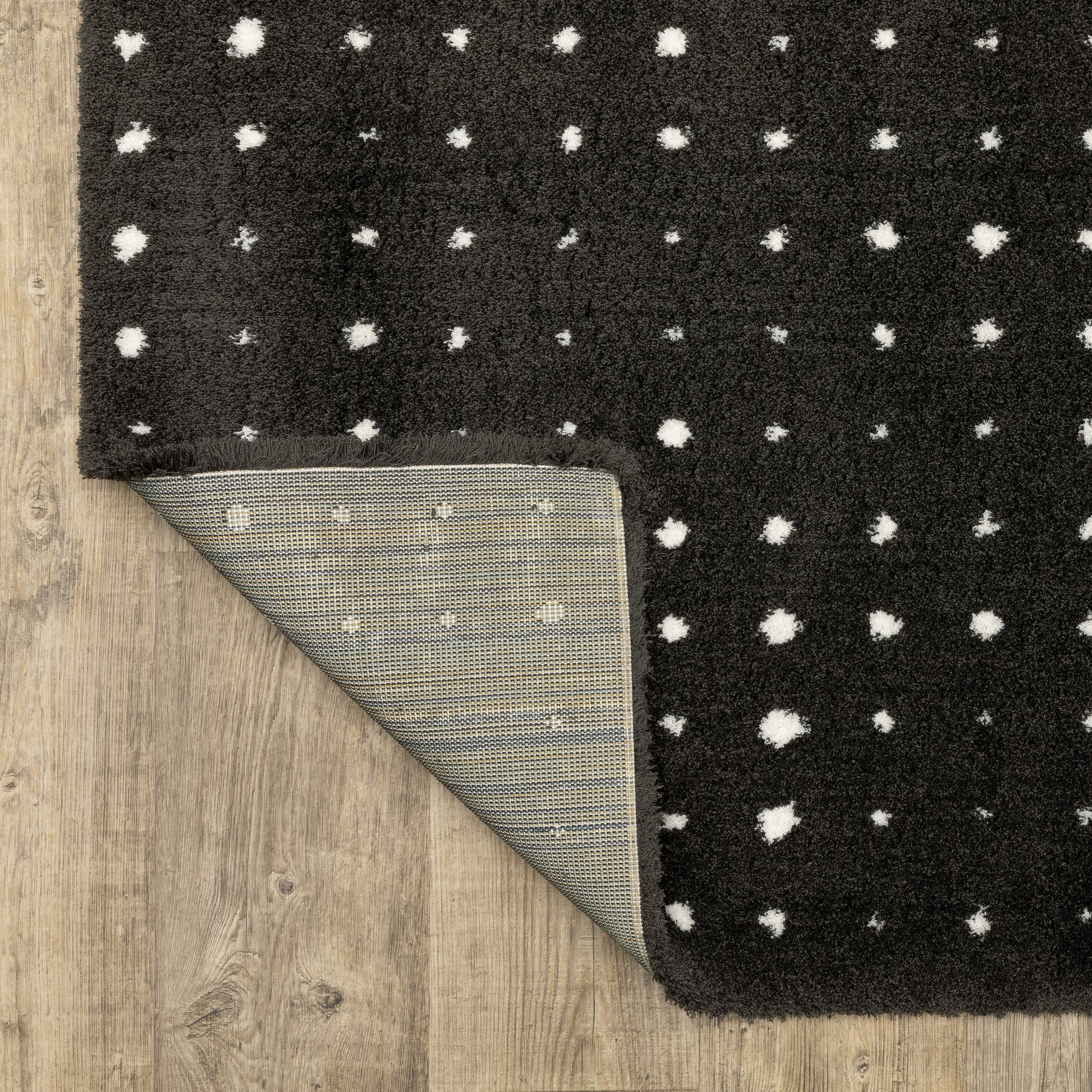 Galileo Circles Black/ Ivory Geometric Cut Pile Rug