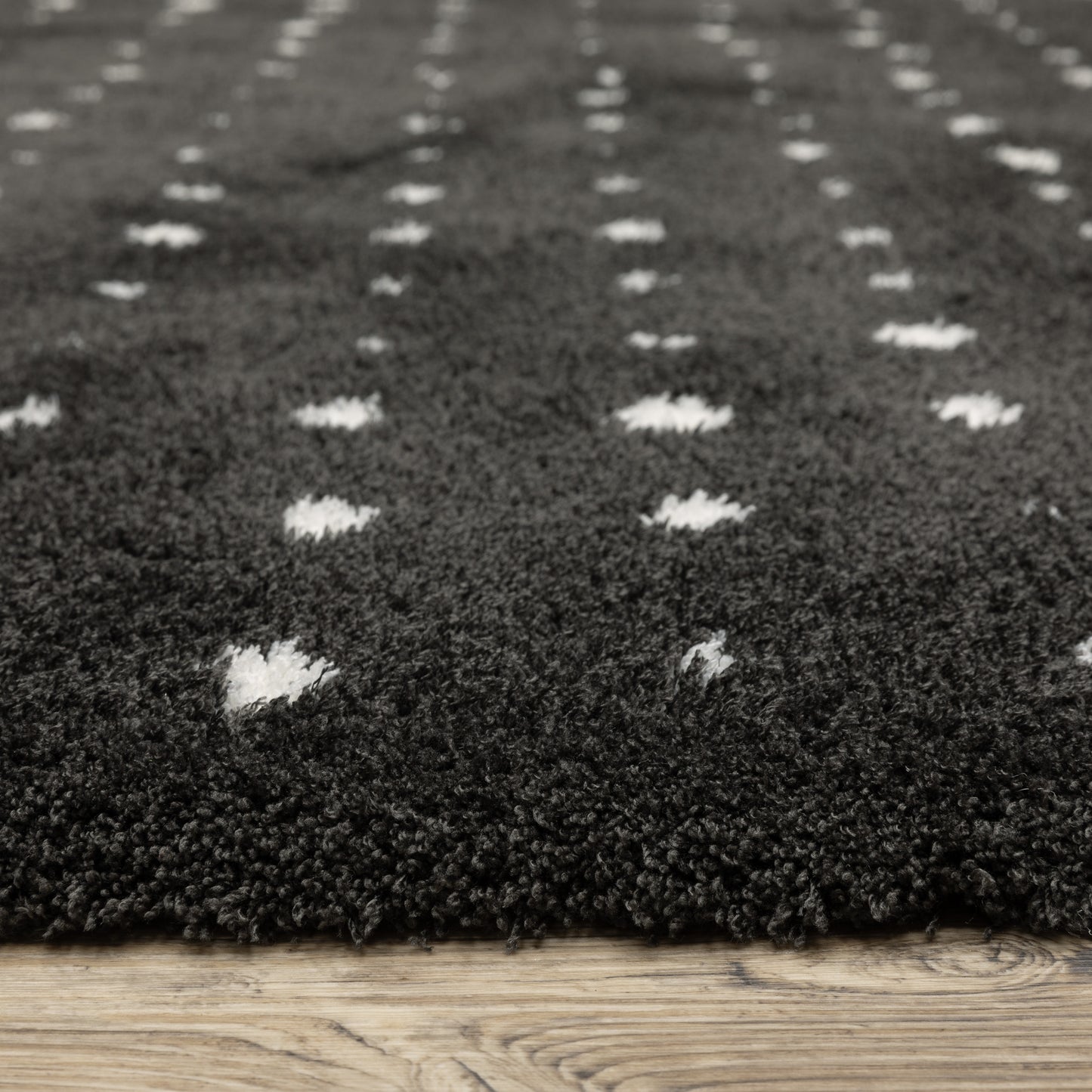 Galileo Circles Black/ Ivory Geometric Cut Pile Rug