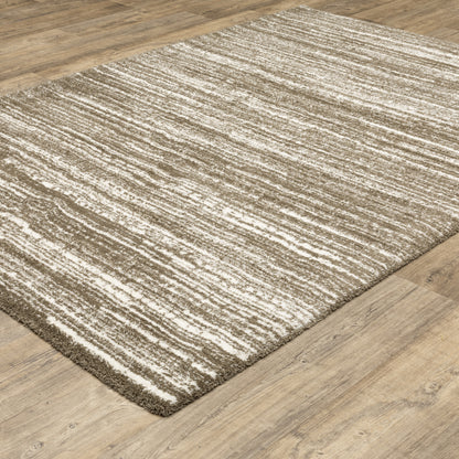 Galileo Distressed Brown/ Ivory Cut Pile Rug
