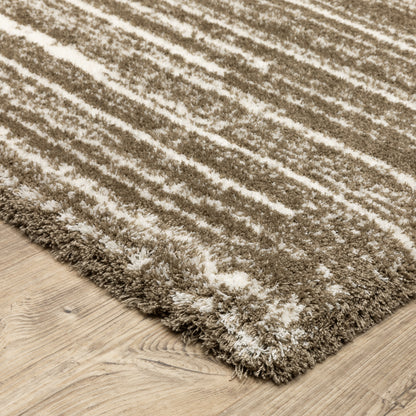 Galileo Distressed Brown/ Ivory Cut Pile Rug