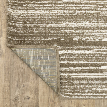 Galileo Distressed Brown/ Ivory Cut Pile Rug