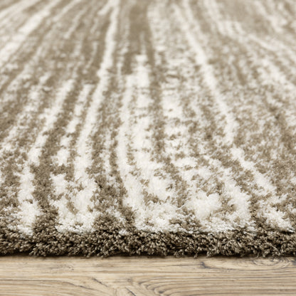 Galileo Distressed Brown/ Ivory Cut Pile Rug