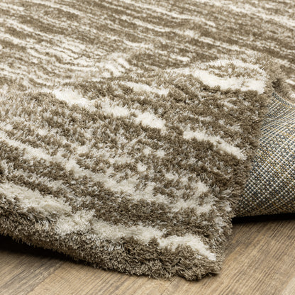 Galileo Distressed Brown/ Ivory Cut Pile Rug