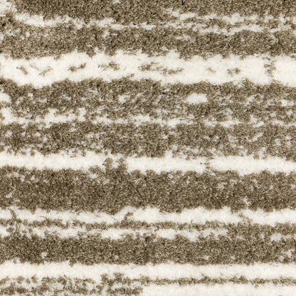 Galileo Distressed Brown/ Ivory Cut Pile Rug
