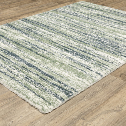 Galileo Distressed Blue/ Green Cut Pile Rug