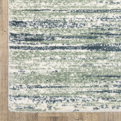 Galileo Distressed Blue/ Green Cut Pile Rug