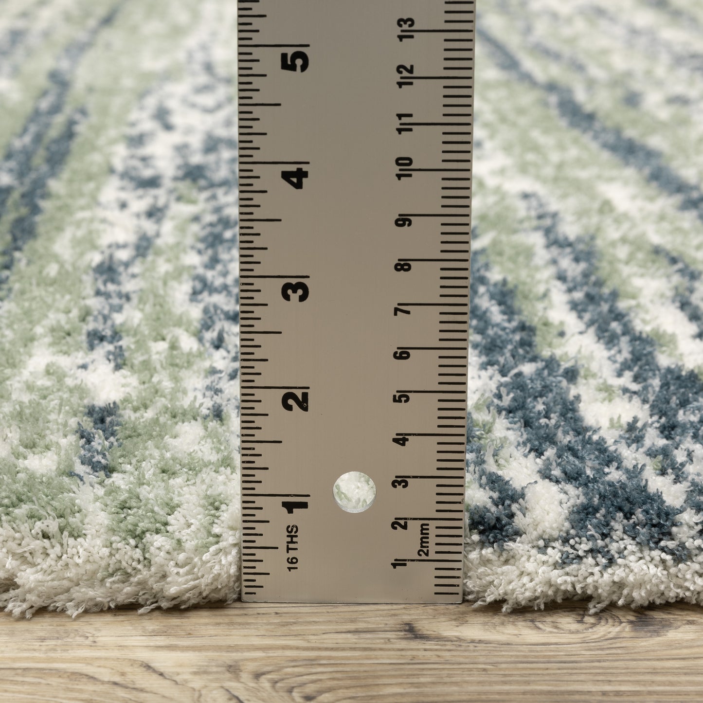 Galileo Distressed Blue/ Green Cut Pile Rug