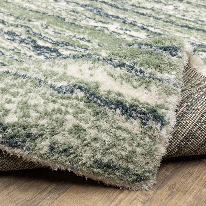 Galileo Distressed Blue/ Green Cut Pile Rug