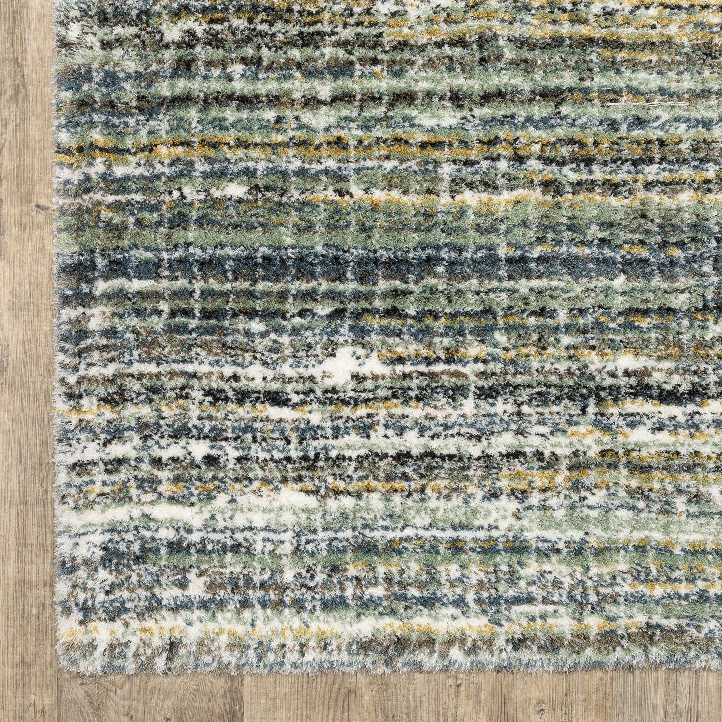 Galileo Distressed Green/ Blue Cut Pile Rug