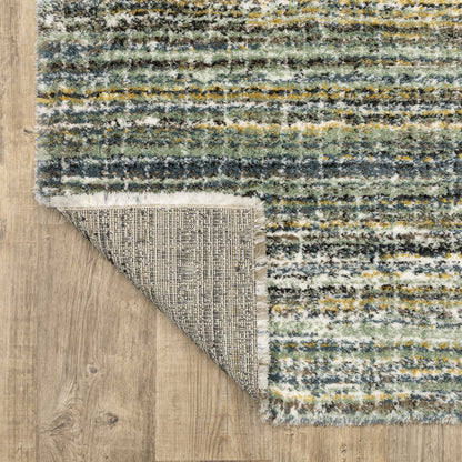 Galileo Distressed Green/ Blue Cut Pile Rug