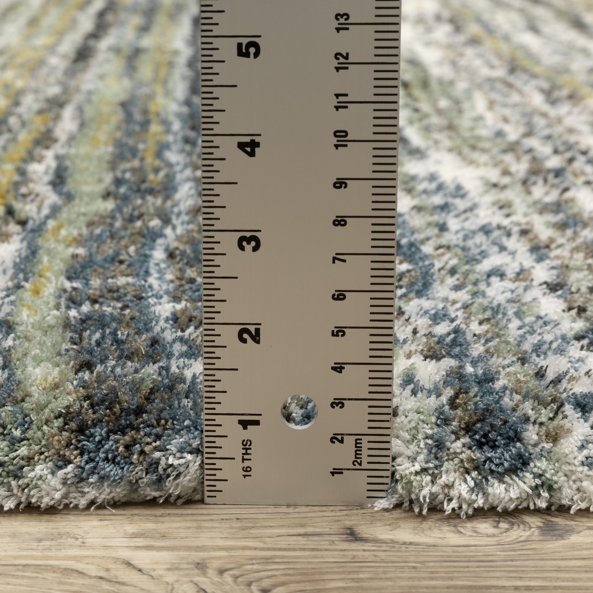 Galileo Distressed Green/ Blue Cut Pile Rug