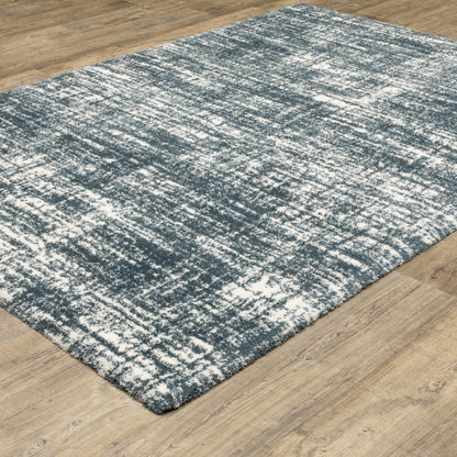 Galileo Abstract Blue/ Ivory Cut Pile Rug