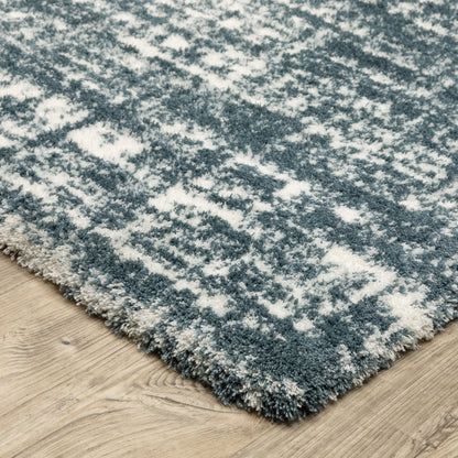 Galileo Abstract Blue/ Ivory Cut Pile Rug