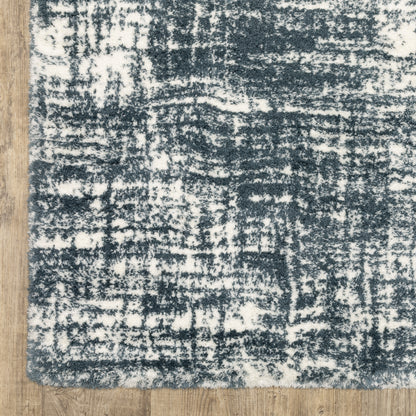 Galileo Abstract Blue/ Ivory Cut Pile Rug