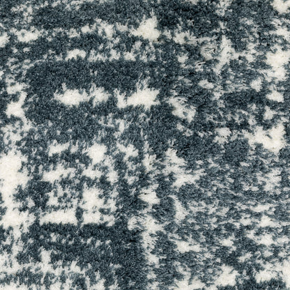 Galileo Abstract Blue/ Ivory Cut Pile Rug