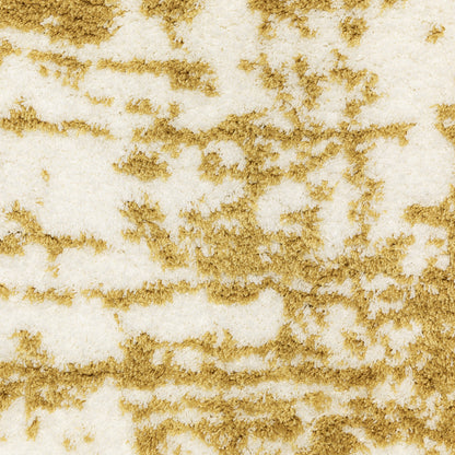 Galileo Abstract Gold/ Ivory Cut Pile Rug