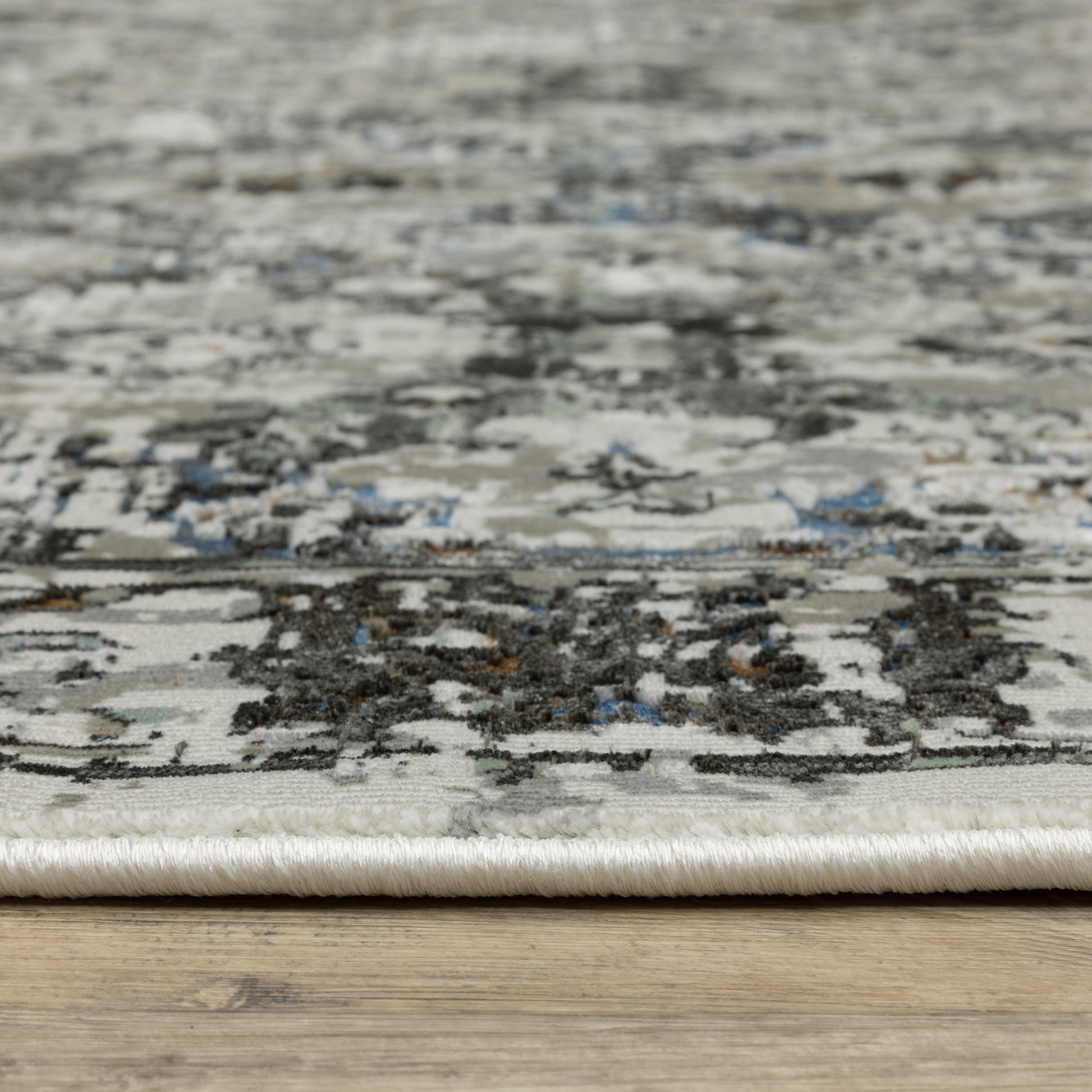 Gemini Distressed Charcoal/ Grey Medallion Cut Pile Rug