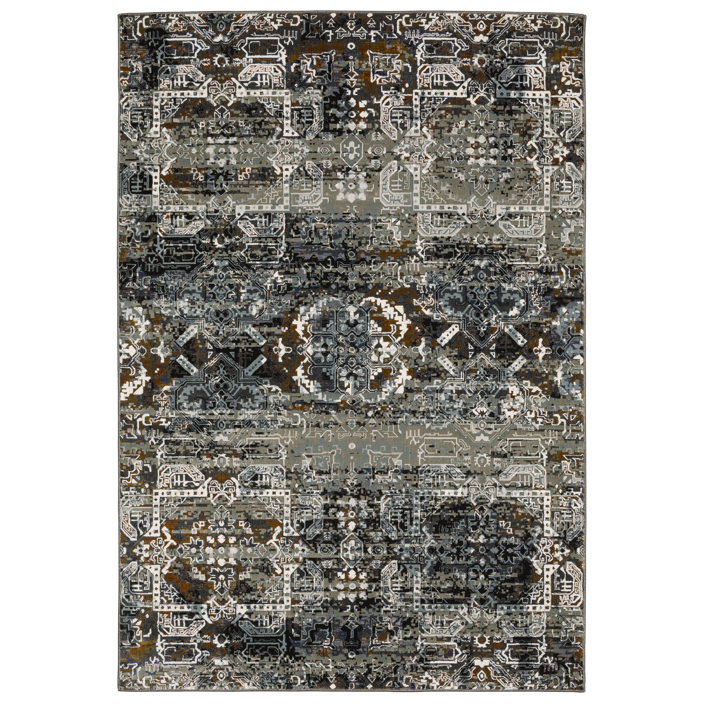 Gemini 2060V Charcoal Distressed Rug