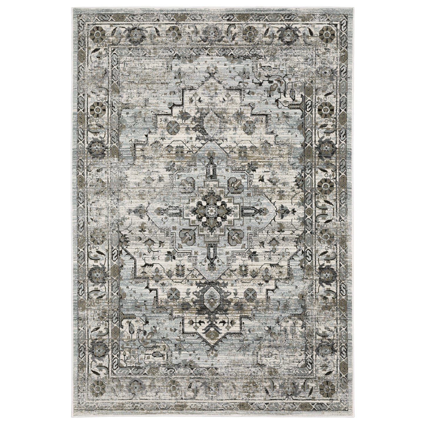 Gemini 020Z2 Grey Distressed Rug