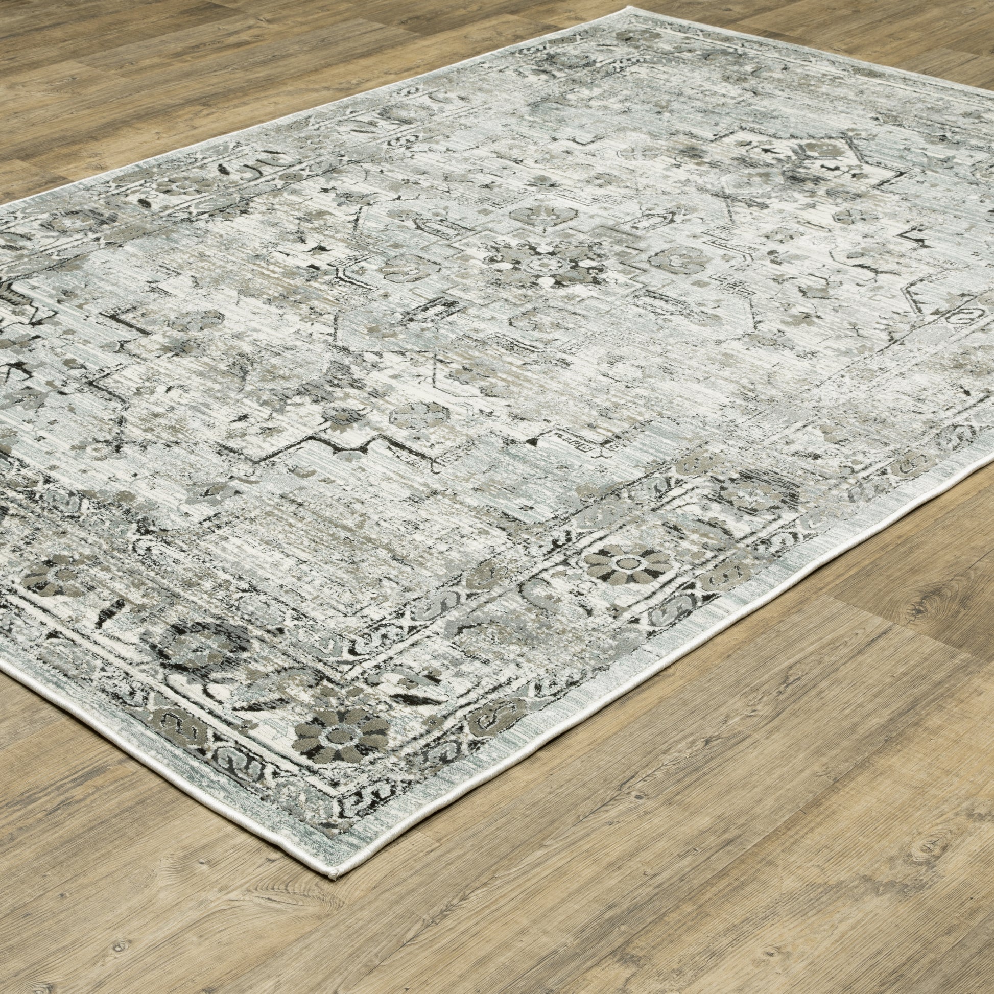 Gemini 020Z2 Grey Distressed Rug