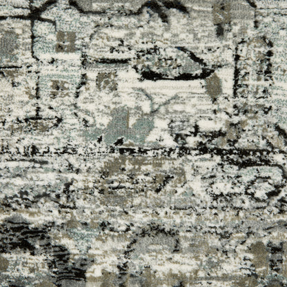 Gemini Distressed Grey/ Blue Medallion Cut Pile Rug