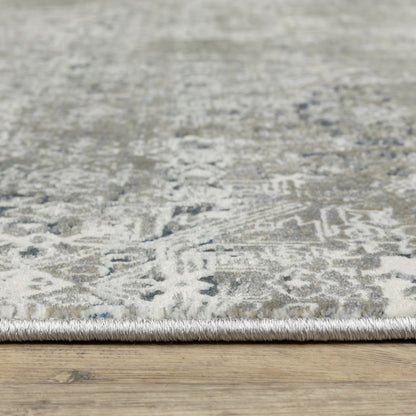 Gemini Distressed Beige/ Grey Abstract Cut Pile Rug