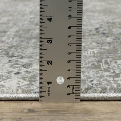 Gemini Distressed Beige/ Grey Abstract Cut Pile Rug