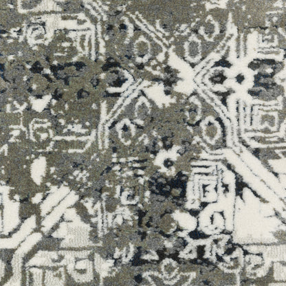 Gemini Distressed Beige/ Grey Abstract Cut Pile Rug