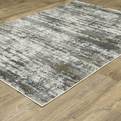 Gemini Distressed Charcoal/ Grey Abstract Cut Pile Rug