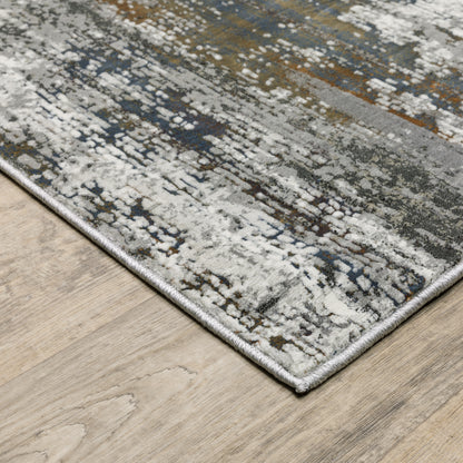 Gemini Distressed Charcoal/ Grey Abstract Cut Pile Rug