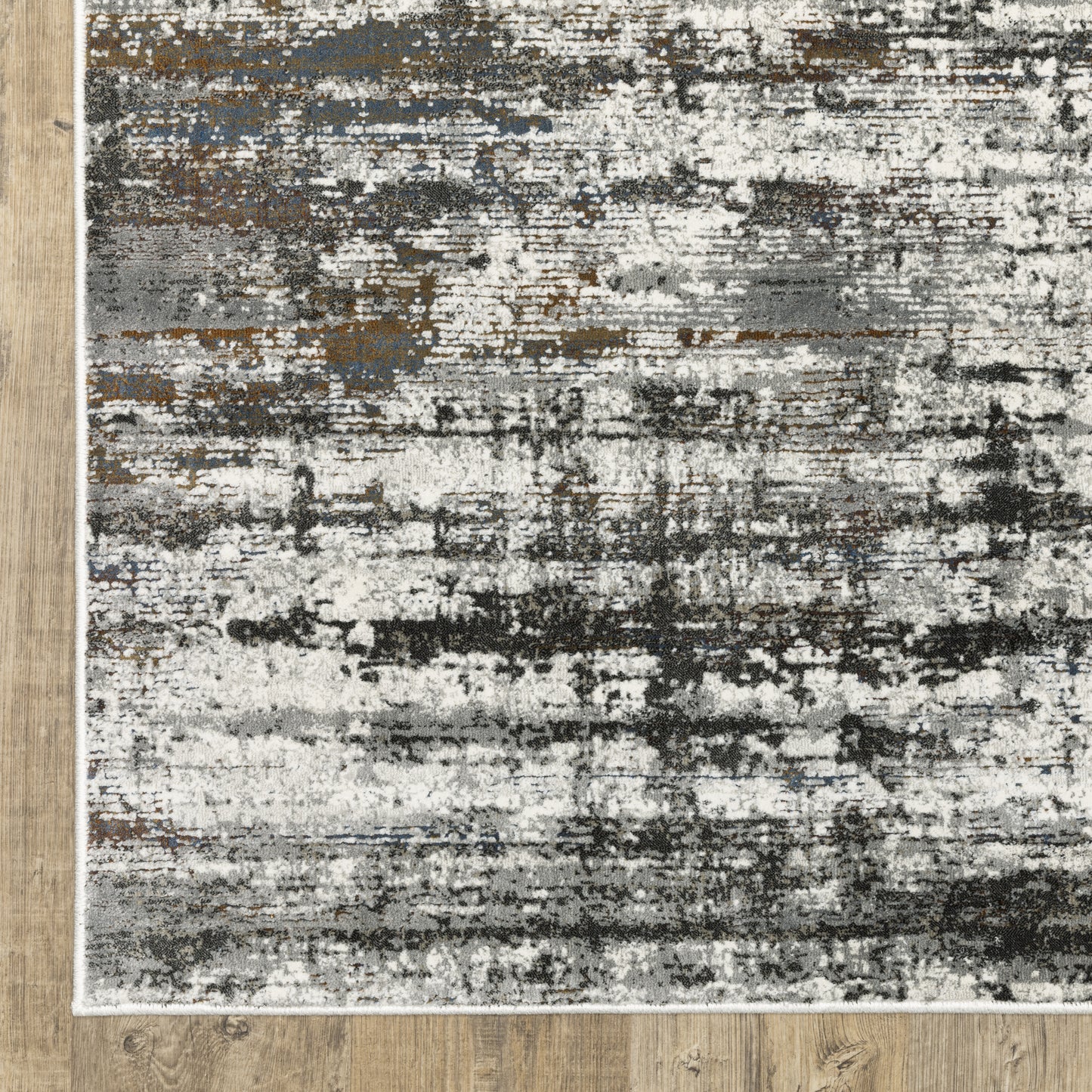 Gemini Distressed Charcoal/ Grey Abstract Cut Pile Rug