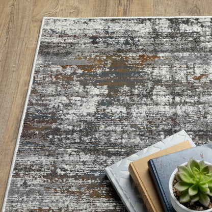 Gemini Distressed Charcoal/ Grey Abstract Cut Pile Rug
