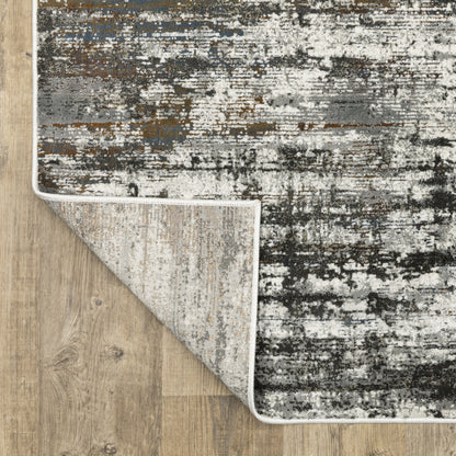 Gemini Distressed Charcoal/ Grey Abstract Cut Pile Rug