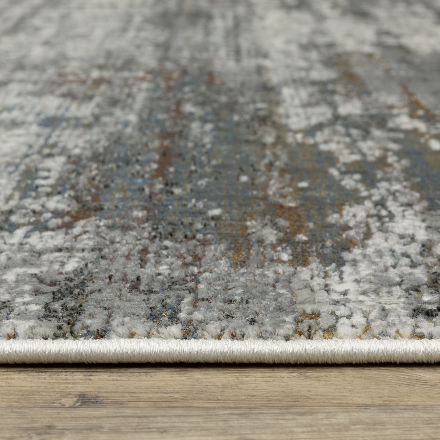 Gemini Distressed Charcoal/ Grey Abstract Cut Pile Rug