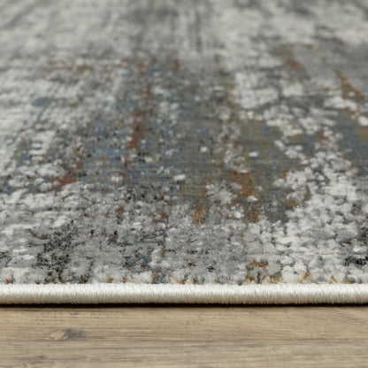 Gemini Distressed Charcoal/ Grey Abstract Cut Pile Rug