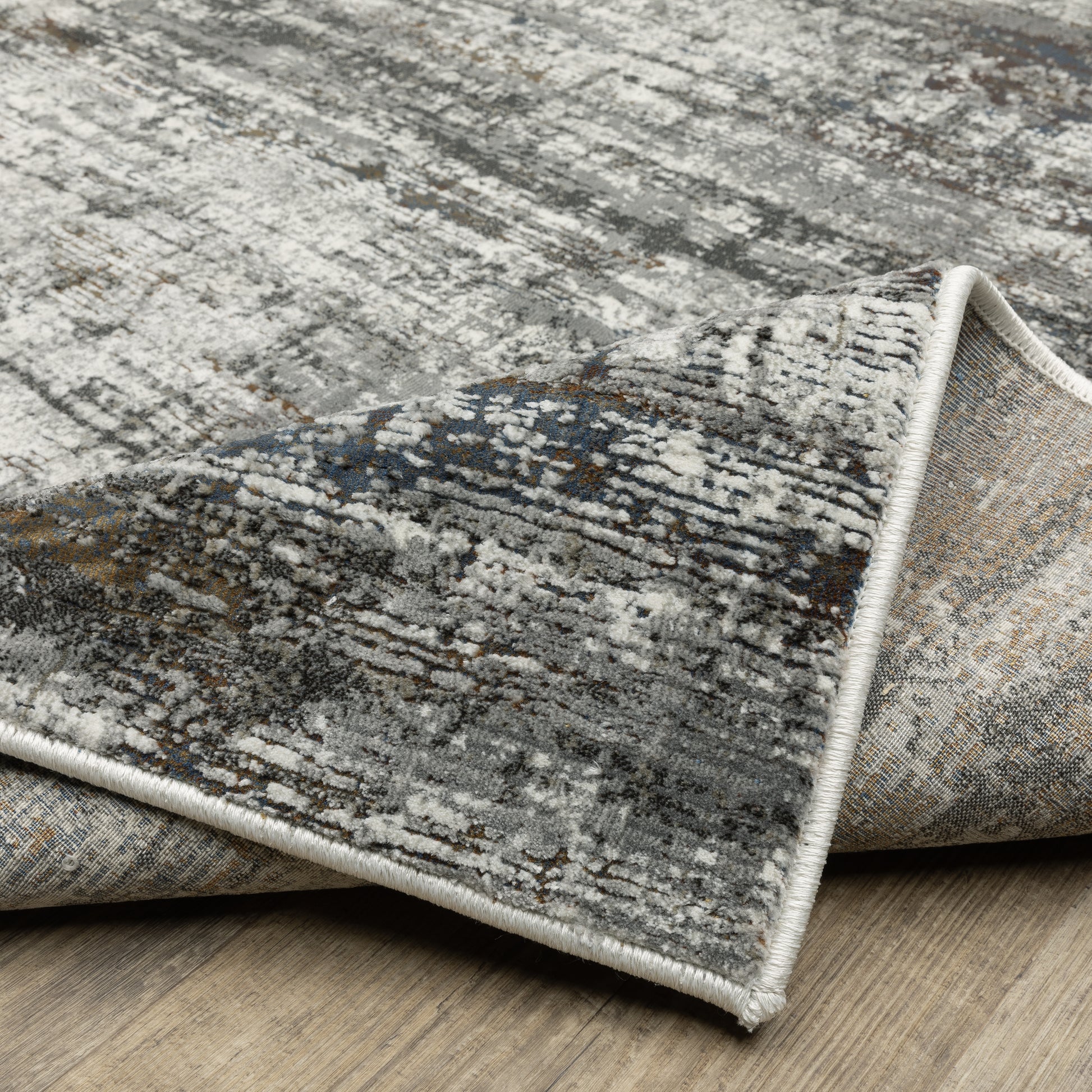 Gemini Distressed Charcoal/ Grey Abstract Cut Pile Rug